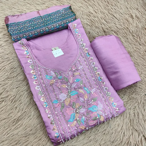 Vatican Silk Shimmer Top Bottom & Dupatta Set|TS2019